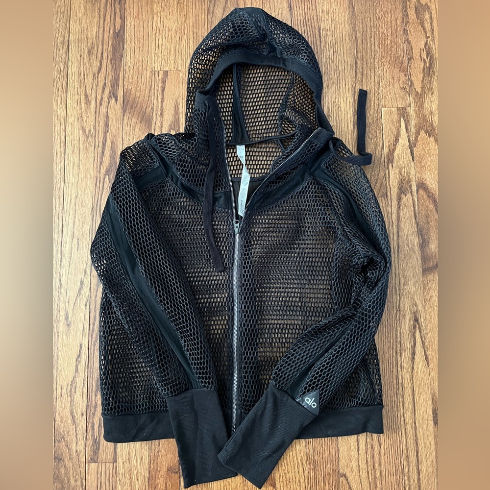 Alo yoga mesh hooded jacket